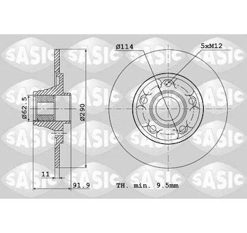 Brzdový kotouč SASIC 6104039