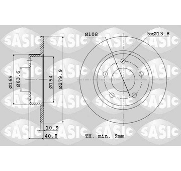 Brzdový kotouč SASIC 6106011