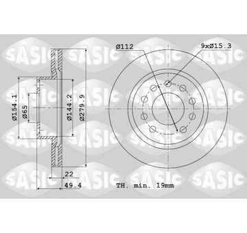 Brzdový kotouč SASIC 6106022