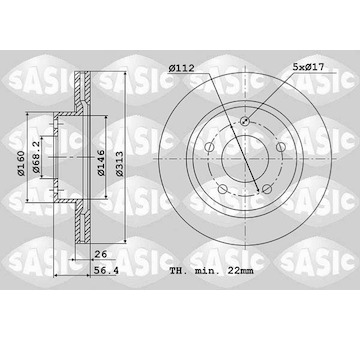 Brzdový kotouč SASIC 6106032