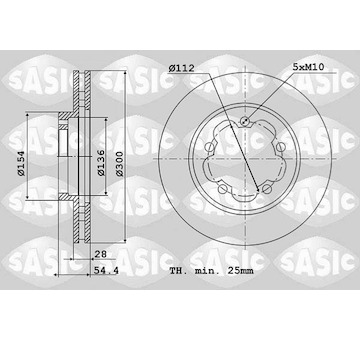 Brzdový kotouč SASIC 6106148
