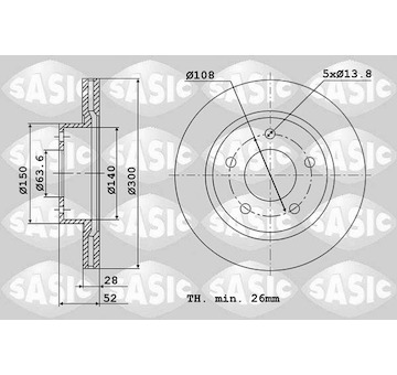 Brzdový kotouč SASIC 6106208