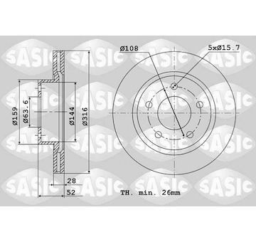 Brzdový kotouč SASIC 6106210