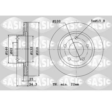 Brzdový kotouč SASIC 6106282