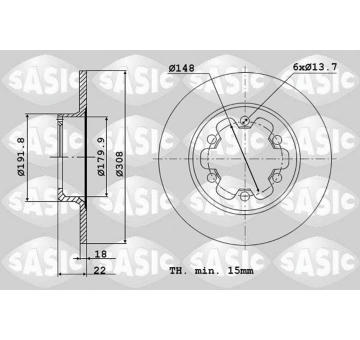 Brzdový kotouč SASIC 6106299