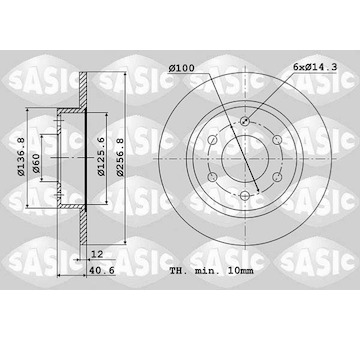 Brzdový kotouč SASIC 6106340