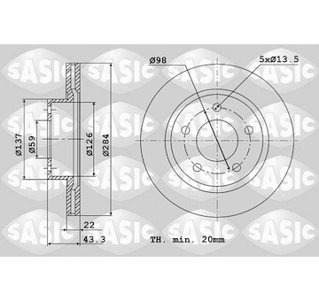 Brzdový kotouč SASIC 6106342