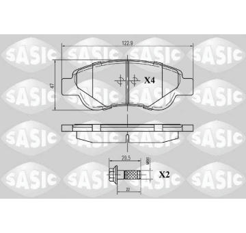 Sada brzdových destiček, kotoučová brzda SASIC 6210006