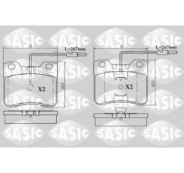 Sada brzdových destiček, kotoučová brzda SASIC 6210024