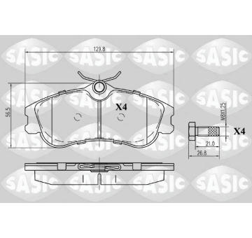 Sada brzdových destiček, kotoučová brzda SASIC 6210026