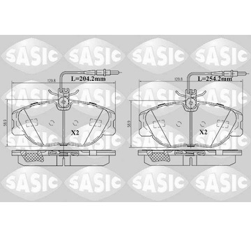 Sada brzdových destiček, kotoučová brzda SASIC 6210028