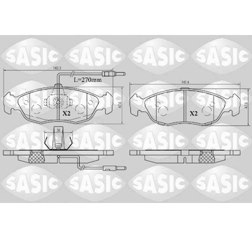 Sada brzdových destiček, kotoučová brzda SASIC 6210031