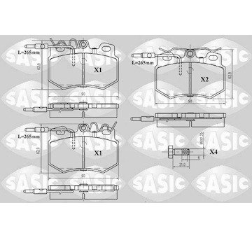 Sada brzdových destiček, kotoučová brzda SASIC 6210042