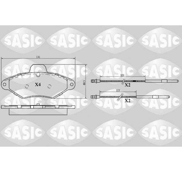 Sada brzdových destiček, kotoučová brzda SASIC 6210043