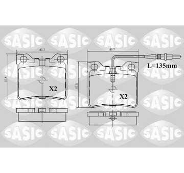 Sada brzdových destiček, kotoučová brzda SASIC 6210047