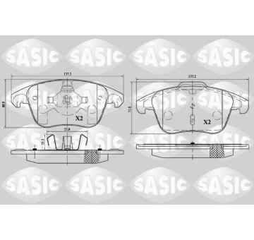 Sada brzdových destiček, kotoučová brzda SASIC 6210054