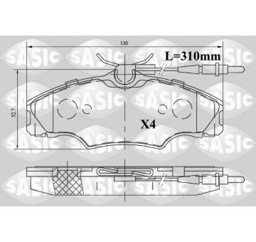 Sada brzdových destiček, kotoučová brzda SASIC 6210061