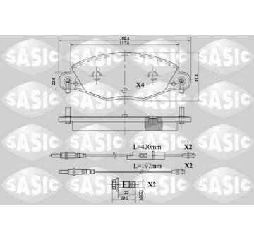 Sada brzdových destiček, kotoučová brzda SASIC 6210062