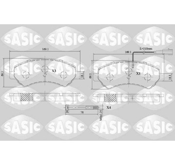 Sada brzdových destiček, kotoučová brzda SASIC 6210069