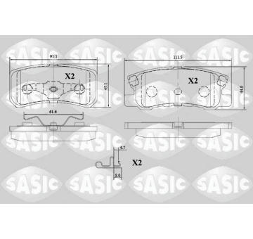Sada brzdových destiček, kotoučová brzda SASIC 6210071
