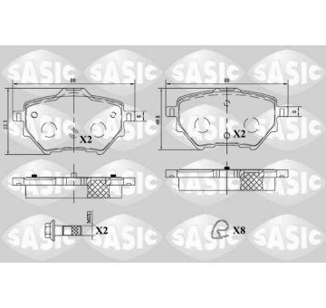 Sada brzdových destiček, kotoučová brzda SASIC 6210076