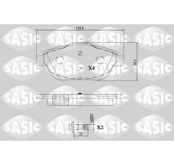 Sada brzdových destiček, kotoučová brzda SASIC 6210078