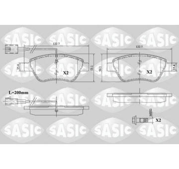 Sada brzdových destiček, kotoučová brzda SASIC 6210081