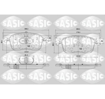 Sada brzdových destiček, kotoučová brzda SASIC 6210082