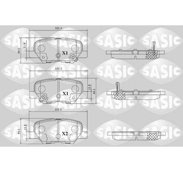 Sada brzdových destiček, kotoučová brzda SASIC 6210094