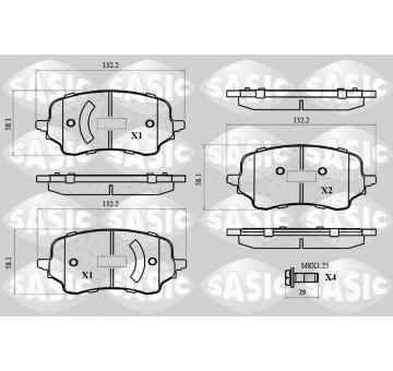 Sada brzdových destiček, kotoučová brzda SASIC 6210139