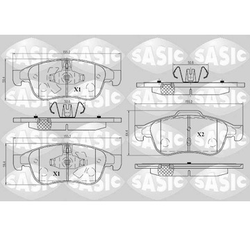 Sada brzdových destiček, kotoučová brzda SASIC 6214017