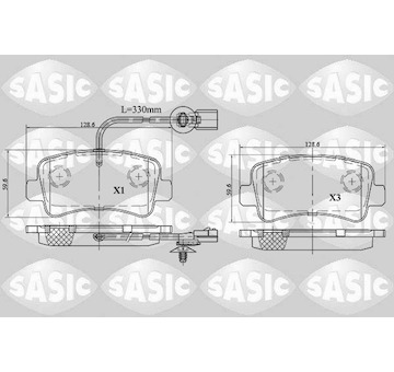Sada brzdových destiček, kotoučová brzda SASIC 6214021
