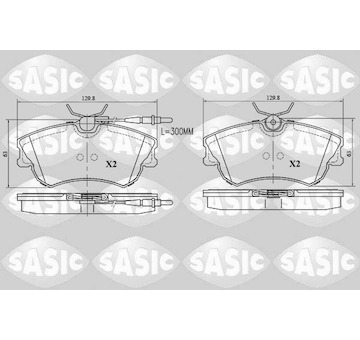Sada brzdových destiček, kotoučová brzda SASIC 6214028