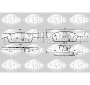 Sada brzdových destiček, kotoučová brzda SASIC 6214029