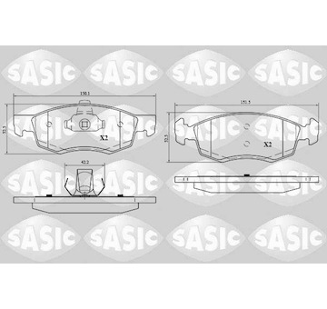 Sada brzdových destiček, kotoučová brzda SASIC 6214030
