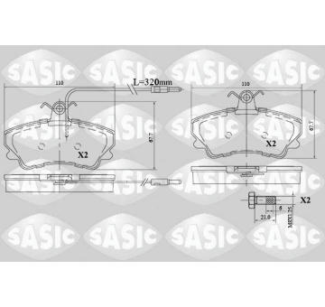 Sada brzdových destiček, kotoučová brzda SASIC 6214032