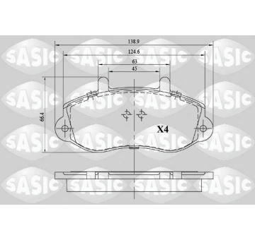 Sada brzdových destiček, kotoučová brzda SASIC 6214033