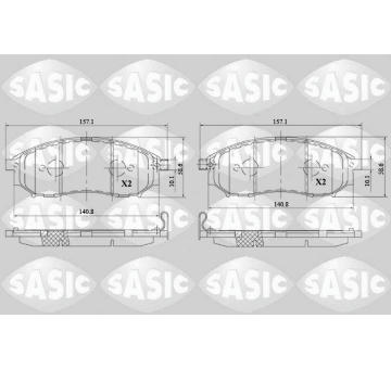 Sada brzdových destiček, kotoučová brzda SASIC 6214036
