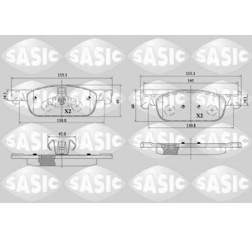 Sada brzdových destiček, kotoučová brzda SASIC 6214037
