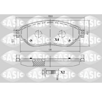 Sada brzdových destiček, kotoučová brzda SASIC 6214038