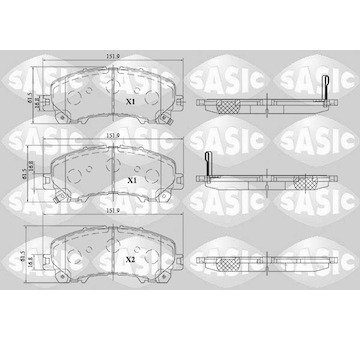 Sada brzdových destiček, kotoučová brzda SASIC 6214040