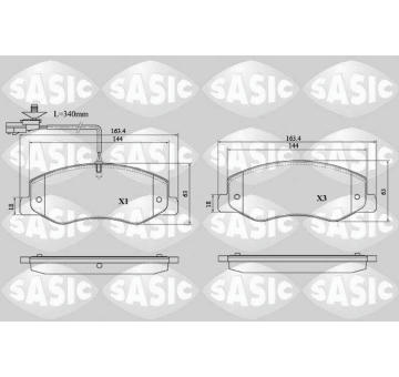 Sada brzdových destiček, kotoučová brzda SASIC 6214042