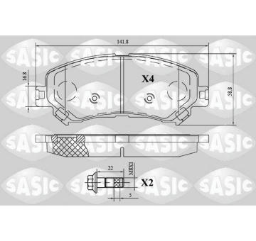 Sada brzdových destiček, kotoučová brzda SASIC 6214045