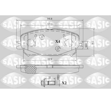 Sada brzdových destiček, kotoučová brzda SASIC 6214046