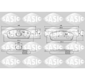 Sada brzdových destiček, kotoučová brzda SASIC 6214048