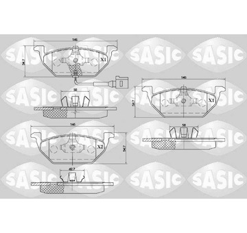 Sada brzdových destiček, kotoučová brzda SASIC 6216002