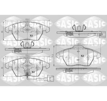 Sada brzdových destiček, kotoučová brzda SASIC 6216004