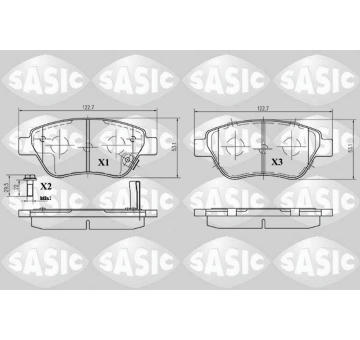 Sada brzdových destiček, kotoučová brzda SASIC 6216005