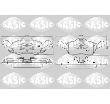 Sada brzdových destiček, kotoučová brzda SASIC 6216018