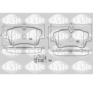 Sada brzdových destiček, kotoučová brzda SASIC 6216031